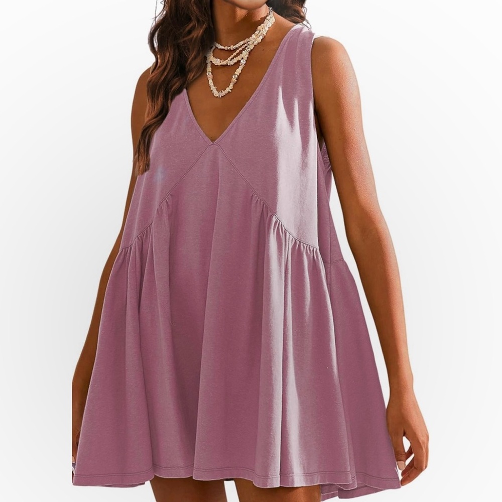 Sleeveless Pink Flowy Dress